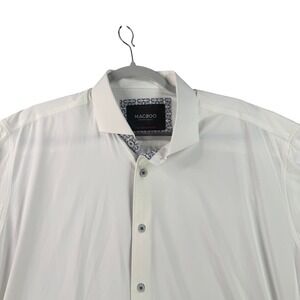 Maceoo Shirt Mens XL White Einstein Perforated 4-Way Stretch Long Sleeve  A-3031